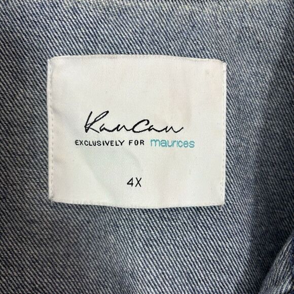 KanCan Plus Size Maurices Jean Jacket Distressed Denim Fall Capsule Size 4X - Picture 7 of 8